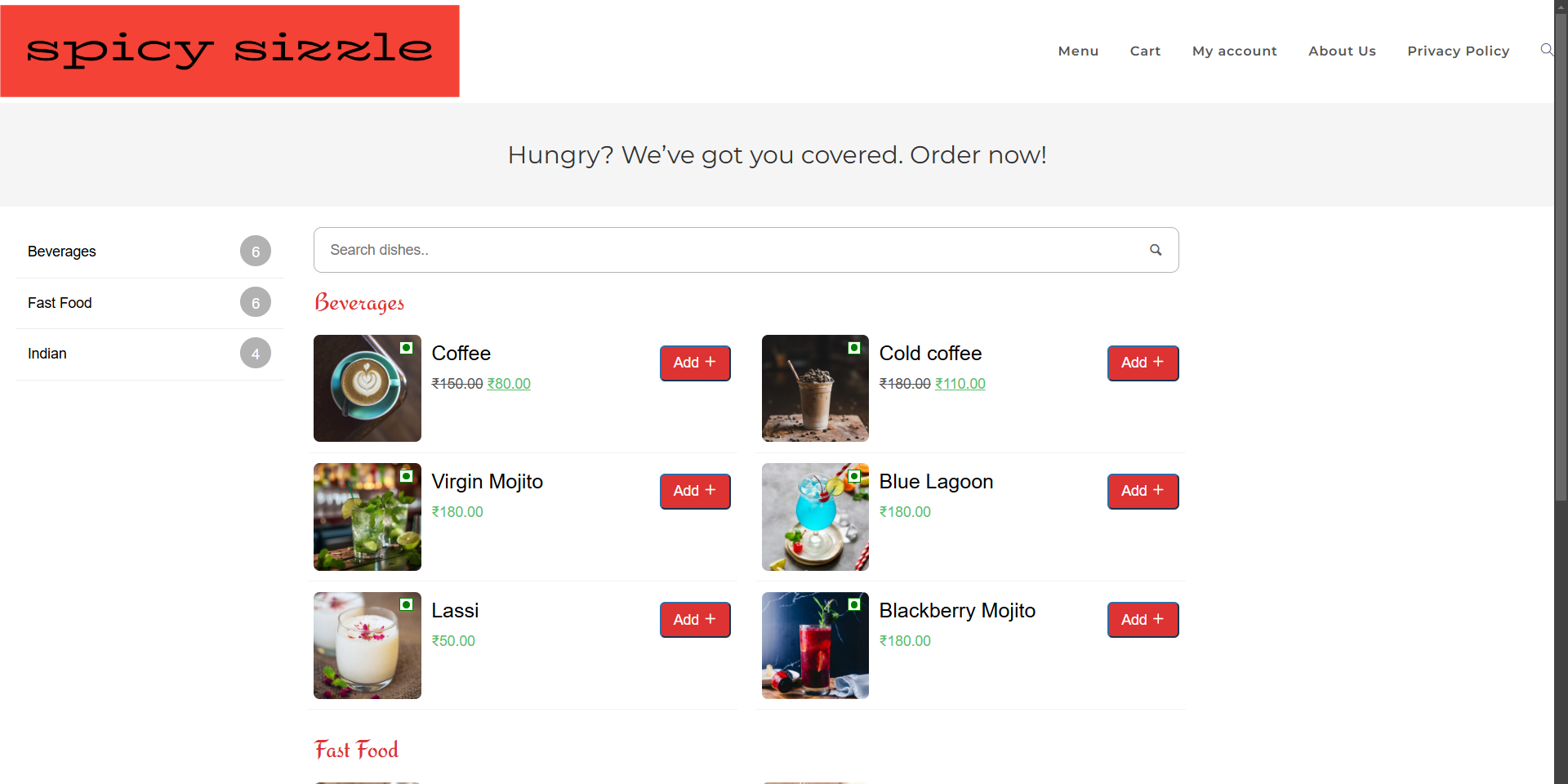 Online Food Ordering Website